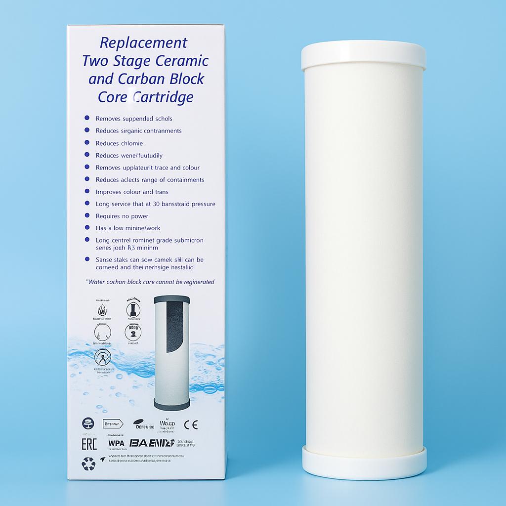 Dual-Stage Replacement Cartridge (Ceramic + Carbon Block) – European Made