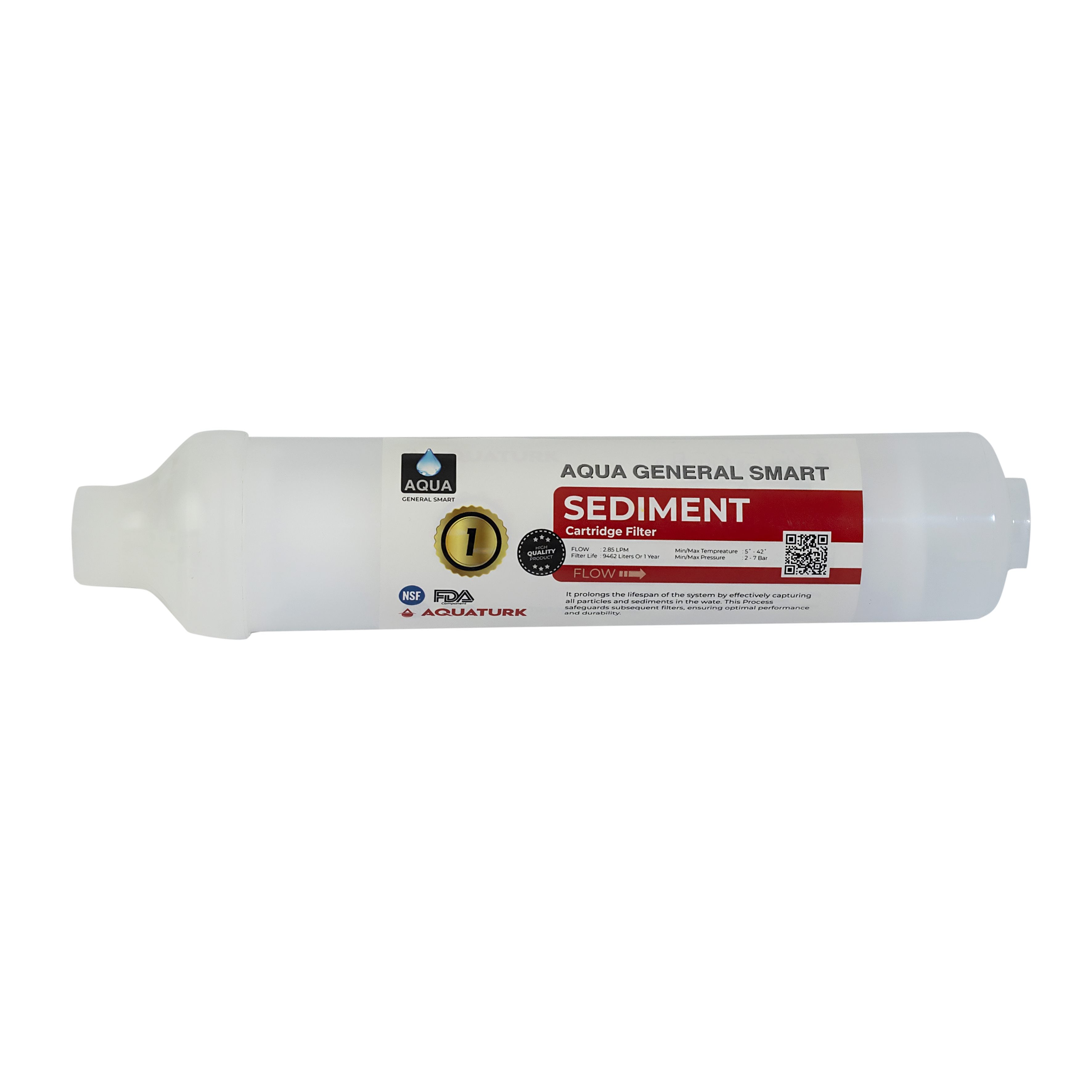 Aqua General Smart Compact First Stage (PP) Filter Cartridge | Integrated Pre-Filtration (Longer Life)